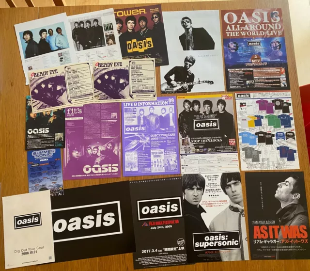 OASIS Japan mini-poster/flyer/cuttings x18 MEGASET Liam Noel Gallagher BEADY EYE