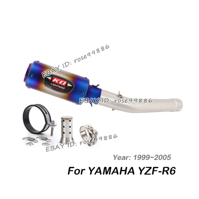 For Yamaha YZF-R6 1999~2005 Slip Exhaust Middle Pipe Link Muffler With DB Killer