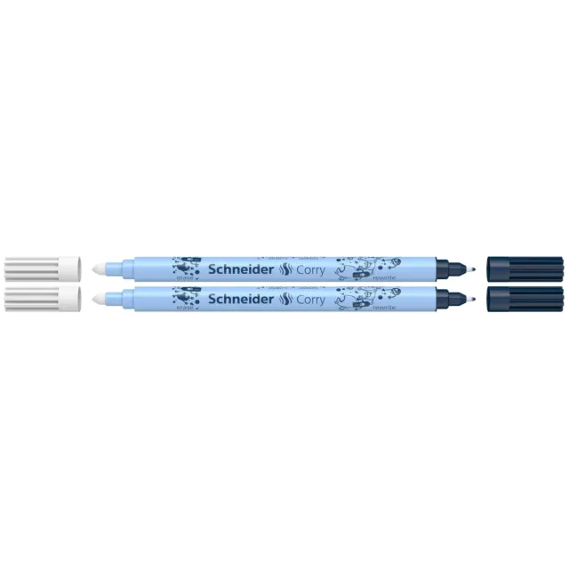 2 x Schneider Tintenlöscher Tintenkiller Corry Überschreiber vorhanden blau