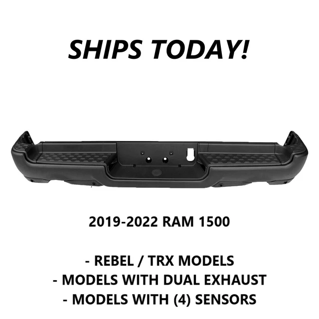NEW COMPLETE REAR Bumper Assembly For 20192022 Dual Exhaust RAM 1500