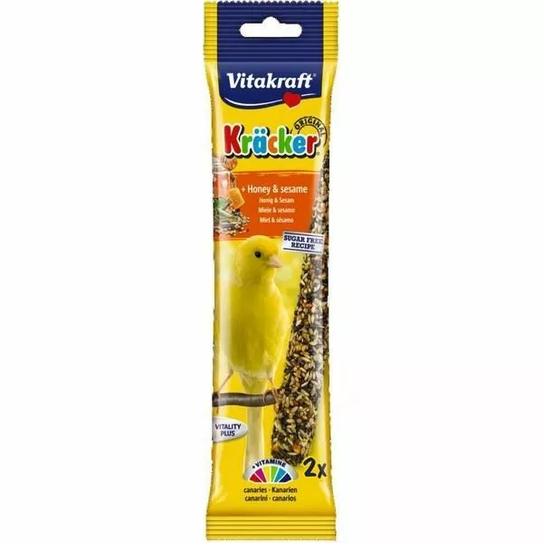 Vitakraft Canari Kracker Miel & Sesame Friandise Bâton Sucre Gratuit Snack De 2