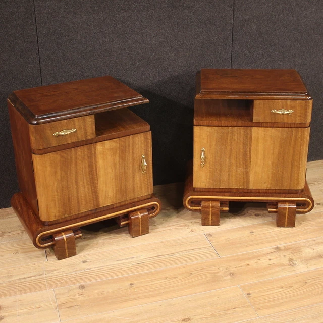Nightstands Pair Of Furniture Vintage Art Deco Bedroom Decor 900