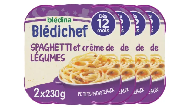 8x 230g Blédina Babymahlzeiten 8 Gerichte Gemüse-Sahne-Spaghetti NEU MHD 10/24