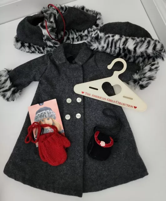 Nellie O’Malley American Girl Winter Coat, Cape, Mittens, Doll Hanger, EUC