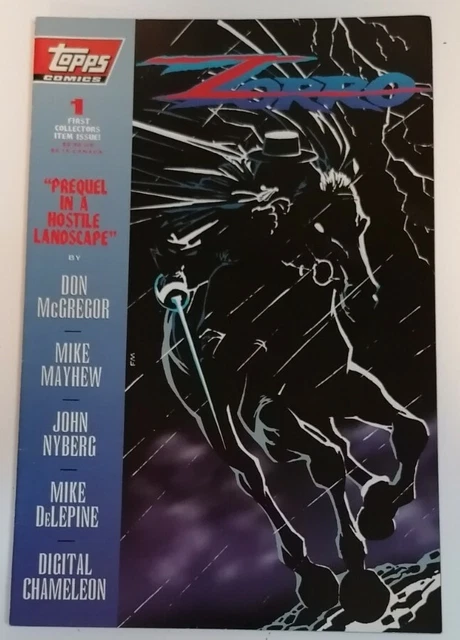 COMIC - Zorro Issue #1 First Collectors Item Issue Topps Jan 1994 1st Printing