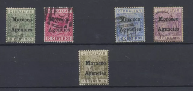 Morocco Agencies Stamps: 1898,1899 Victoria SG3; SG9,10,12, 14 Used