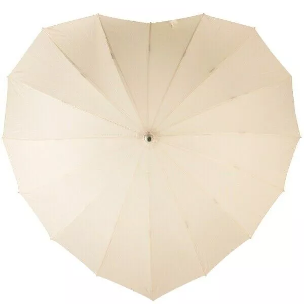 SOAKE Heart Shaped Stylish Modern Wedding Umbrella Cream