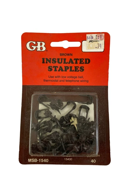 Vintage NOS brown insulated staples NIP