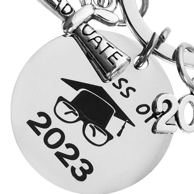 2 PCS Trousseau Académique Porte-clés En Métal Pendentif En Acier Inoxydable 12