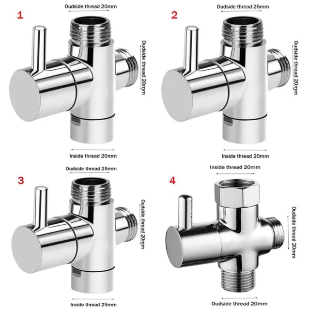 ducha Desviador de brazo de ducha Separador de agua de 3 vías Válvula de desvío 3