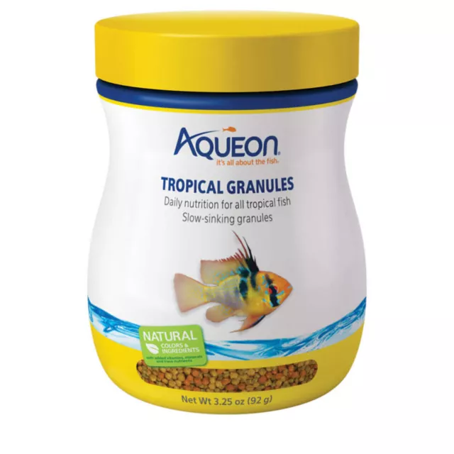 Gránulos tropicales Aqueon 3,25 oz nutrición diaria para todos los peces tropicales