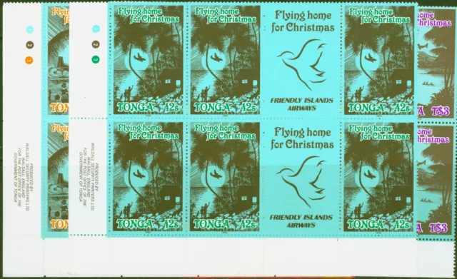 Tonga 1989 Flying Heim für Weihnachten Set Von 4 SG1059-1062 IN V.F MNH Ecke B