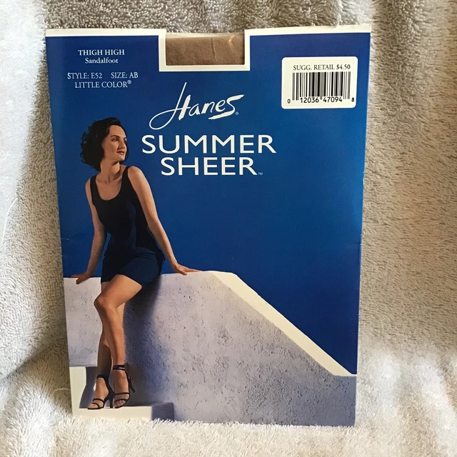 Hanes Summer Sheer Thigh High Sandalfoot Pantyhose Size AB Little Color NEW