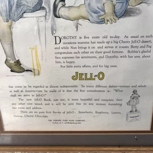 Vintage Jello Advertisement Framed Dorothy Jell-O Ad 3