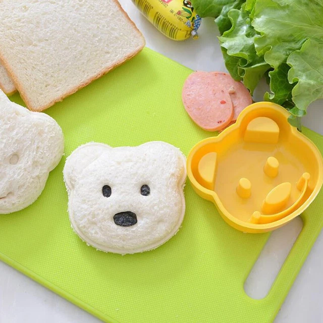 2pc Sandwich Mould Bear Rabbit Car Shaped Bread Mold Cake Biscuit Embossing Tool