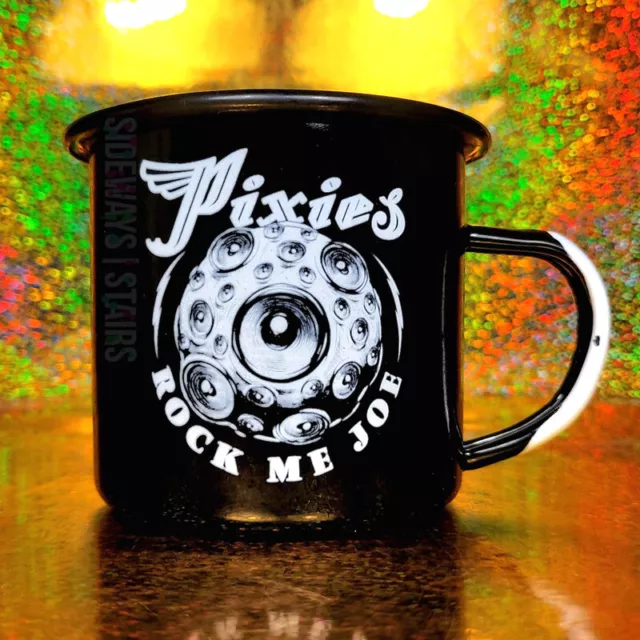 PIXIES ROCK ME JOE ENAMEL MUG tin cup coffee collectible retired 2021 OOP RARE 2