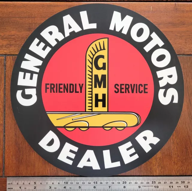 Garage Sign - General Motors Dealer - 12" Circle | Easy to Hang Décor Wall