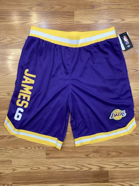 NBA Unk LA Lakers Basketball Shorts Purple Yellow VSMA401S Los Angeles  lebron