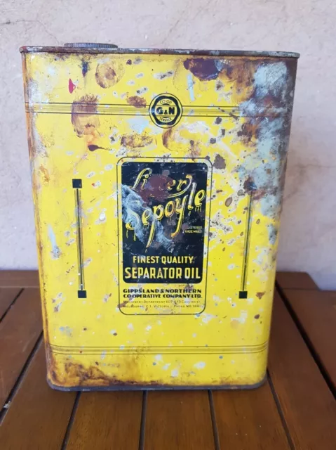 G & N Gippsland And Northern Co-op Lister Sepoyle Seprator Oil Tin 1 Gallon