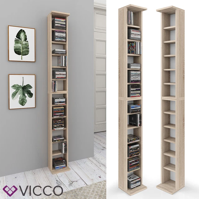 Boîte Rangement Vinyles VidaXL - Étagère Collection Disques Chêne Sonoma