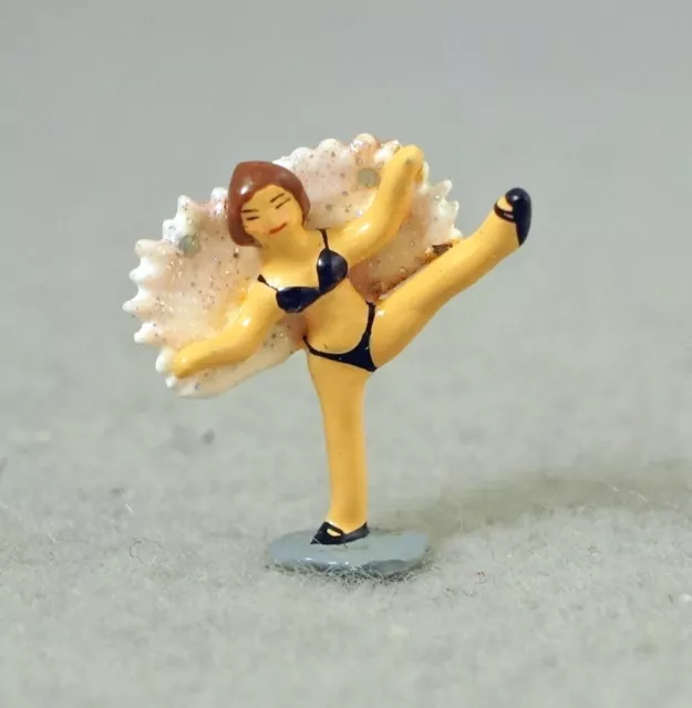 J Carlton by Gault French Miniature Girl Moulin Rouge Cabaret Dancer Figurine