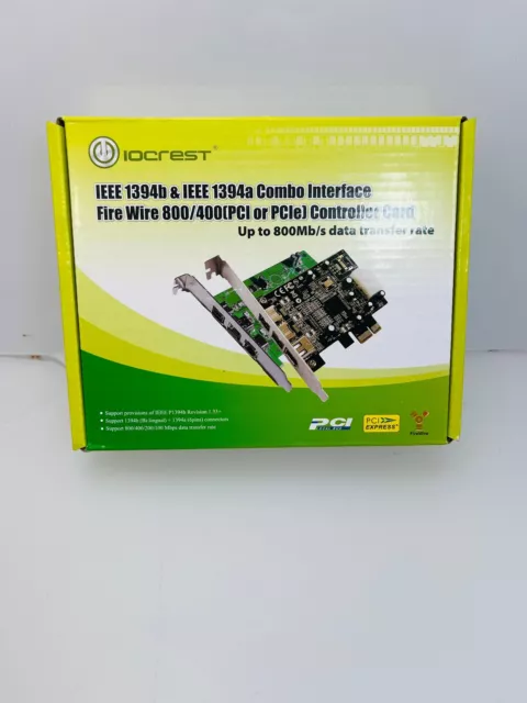 SYBA SY-PEX30016 3 Port IEEE 1394 Firewire 2x 1394B & 1x 1394A PCIe 1.1 x1 Card