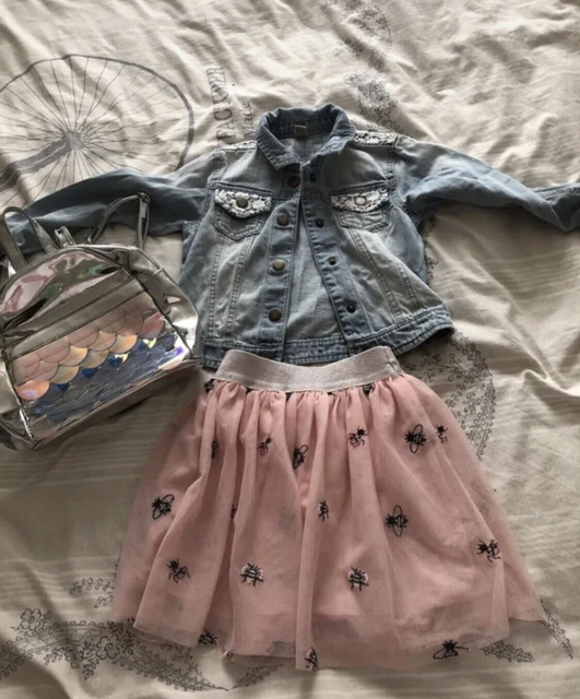 Girls Clothes bundle Age 4-5 Yrs. Skirt Bag Denim Jacket TU,