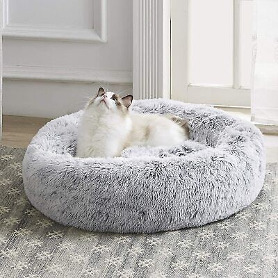 Dog/Cat Bed Calming Bed for Small Pet Anti Anxiety Donut Cuddler Round Warm Bed