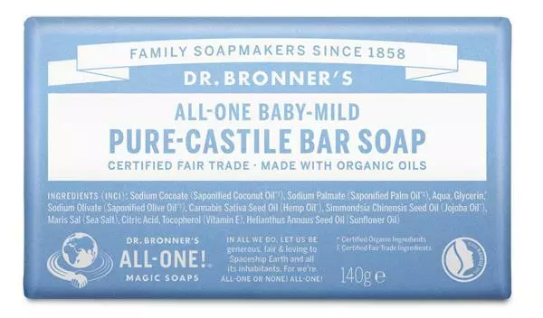Dr Bronner Organic Baby Mild Soap Bar - 140g