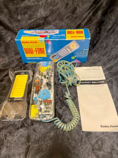 Vintage 80’s Clear Wall Mount Phone in Original Box Radio Shack Telephone