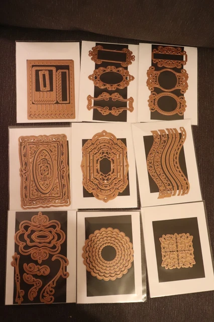 ¡Lote grande de marcos de troqueles Spellbinder Emboss Boarders ondulados! Placas magnéticas en