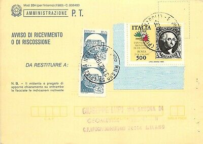 Castelli per macchinette/distributori su avviso ricevimento Repubblica 1986 