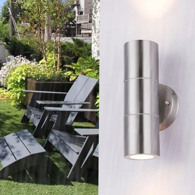 Außenleuchten Wandbeleuchtung LED-Wandleuchten Zylinderwandleuchte Silver