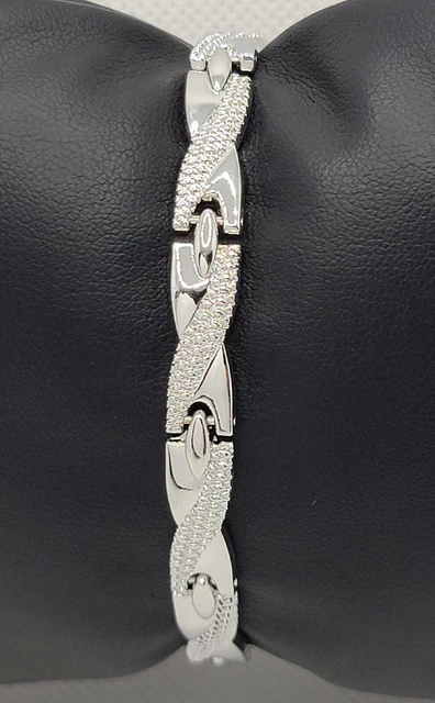 New Therapeutic Energy Healing Magnetic Bracelet Therapy Arthritis Silver Tone
