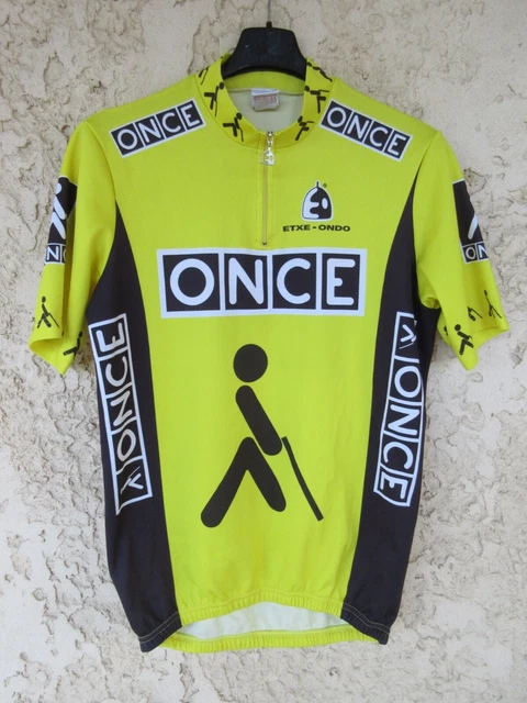 Maillot Cycliste Vintage ONCE Giordana Jaune Taille XL Manches Courtes