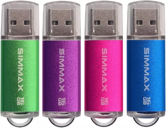 Clé USB 16 Go Lot De 4 Mémoire Stick USB 2.0 Flash Drive Pivotant Stockage Disqu