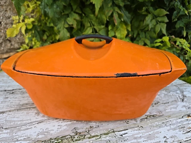 Cocotte En Fonte Cocotte Le Creuset Vintage - Design Raymond Loewy En Fonte émaillée Jaune - Occasion Cocotte Fonte émaillée Occasion