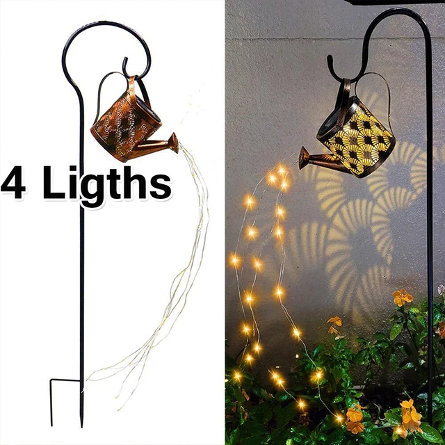 Solar Watering Can Light Garden Outdoor Waterproof Kettle Yard Art Lamp Decor X4