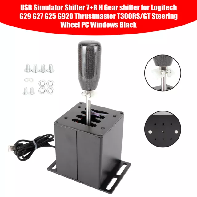 7+R USB Simulator H Gear shifter for Logitech G29 G920 Steering Wheel PC Black