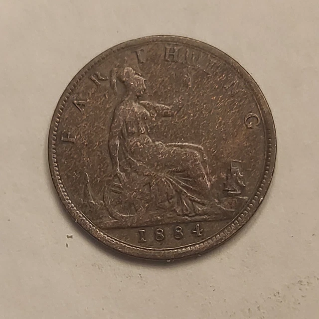 Royaume Uni  Farthing 1884Victoria Tb Angleterre