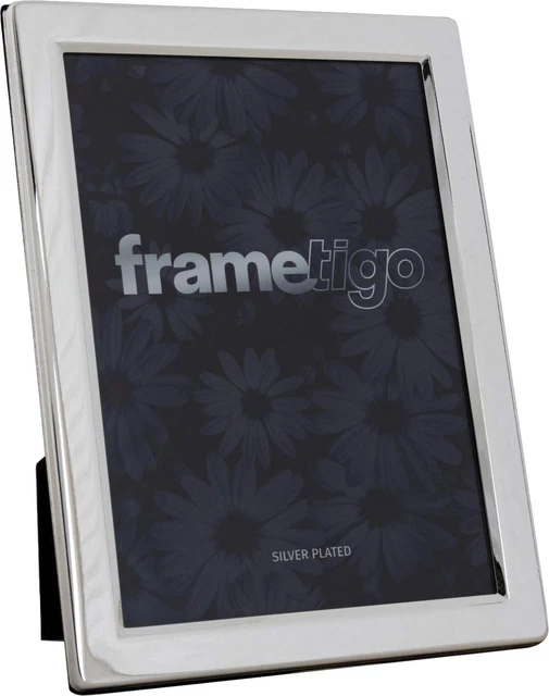Frametigo versilberter flacher Rand Bilderrahmen - passt Fotogröße 3,5""x5"" 9x13cm