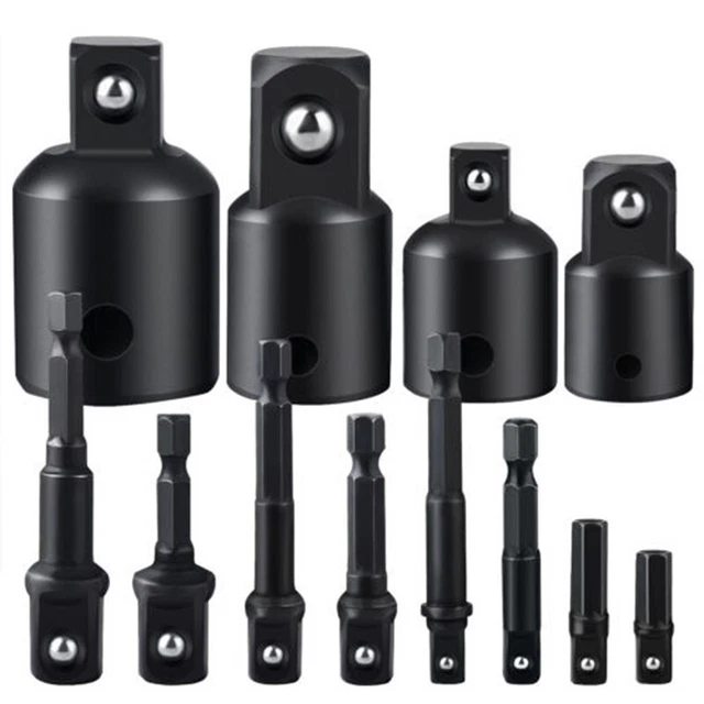 "Adaptador de casquillo reductor golpe barra de extensión hexagonal 12 piezas kit 1/4" 3/8"