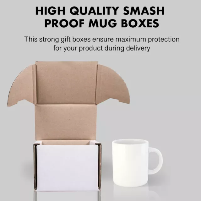 Smash Proof 10/11oz Mug Mailing Packing Boxes,White Gift Box, Mug Mailer Box