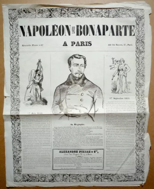 Affiche. Louis Napoléon Bonaparte à Paris. 17 septembre 1848.