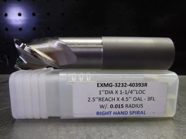 Melin 1" Carbide Endmill 0.015 Radius 3 Flute EXMG-3232-40393R (LOC3682)