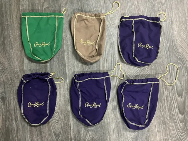 Mixed Lot of (6) Crown Royal Bags 375ml Pint Size