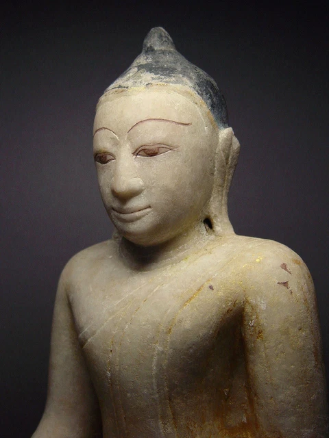 ANTIQUE BURMESE SHAN STATES MARBLE STATUE OF BUDDHA, MYANMAR, 19th C. 10