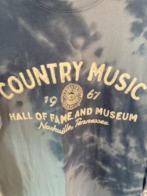 NWOT Country Music Hall of Fame Museum T-Shirt Medium Blue Tie Dye Nashville TN