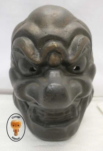 Japanese Plaster Clay Vintage Theatrical Mask Hand Made Unique #7