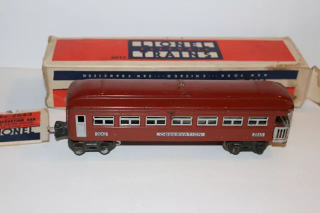 Pre-War Lionel 3 piece passenger car set #2642, #2642, #2643 w/ boxes O scale